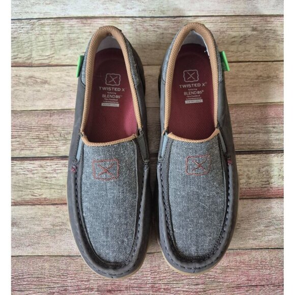 Twisted X Eco TWX Men's Gray Slip On Driving Moc Shoes Size 7.5W Antibacterial - Picture 3 of 12